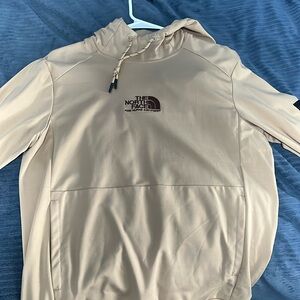 Tan North Face workout hoodie, size Large.